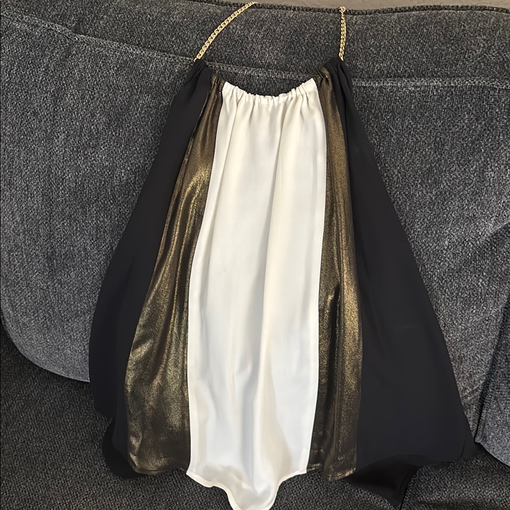 Elegant Black and Gold Halter Top